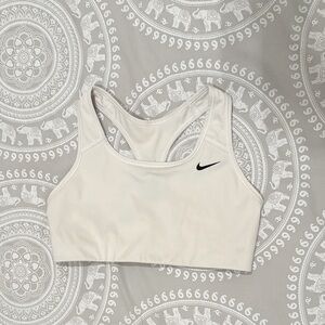 Nike Swoosh White Sports Bra Medium